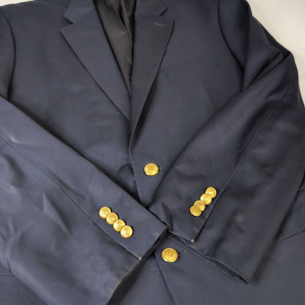 Lrn Ralph Lauren Blazer Men's 44R University Jacket Gold Button Sport Coat‎ Suit